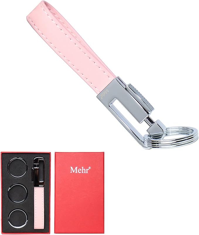 Mehr Leather Valet Keychain - Detachable Key Chain (Light Pink)