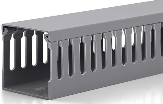 ZhiYo 2 x 2in Professional Server Rack Cable Management Raceway, 99in(6X L16.5in) Cable Raceway Kit, Electrically Safe PVC Open Slot Wire Raceway for Under Desk/Computer/Network Cords, Grey