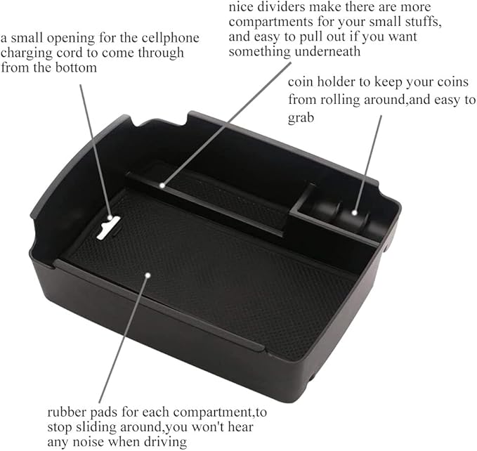 Vesul Center Console Tray Storage Box Compatible with Kia Sportage 2017 2018 2019 2020 2021 2022 ABS Tray Insert Organizer Glove Pallet