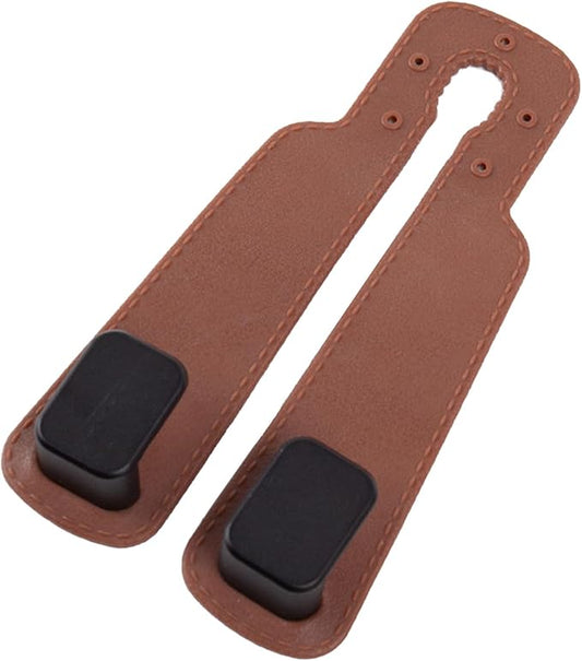 Car Seat Headrest Hook Heavy Duty Double Hook Organizer for Storage Handbags Purses Shopping Bags Durable TPE Metal 6.30x3.15 Inches (Brown)