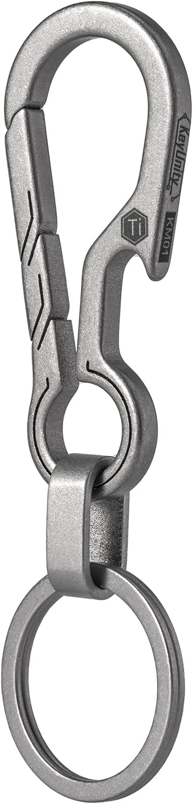 KeyUnity KM01 Titanium EDC Keychain Clip with Bottle Opener, Quick Release Carabiner Key Ring Holder for Men