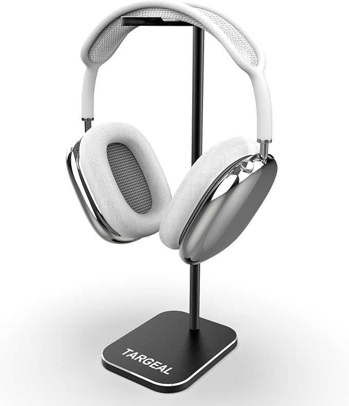 Headphone Stand - Aluminum Gaming Headset Holder for Desk - Computer Game Hardware and Accessories - Gamer Storage Gifts for Men - Black