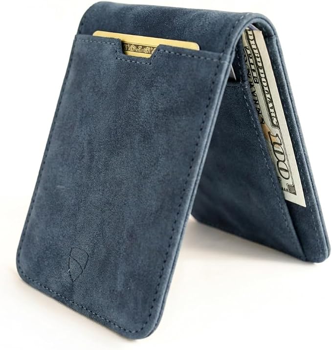 Vaultskin MANHATTAN Slim RFID Blocking Bifold Leather Wallet for Men - Men’s Leather Wallet, Front Pocket Minimalist Card Holder, Holds 9 Cards and Cash, Premium Italian Leather