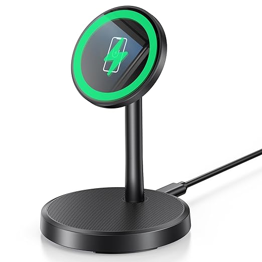 Magnetic Wireless Charger iPhone, 15W Fast Mag-Safe Charger Stand for iPhone 17/17 Air/17 Pro/17 Pro Max 16/15/14/13/12 Series, Wireless Charging Station for Pad/AirPods