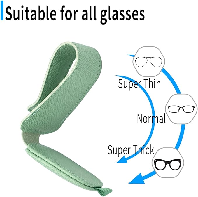 Yuoyar 2 Packs Magnetic Sunglass Holder for Car Visor - Universal Sunglasses Clip for Different Size Eyeglasses - Convenient Interior Car Accessories (Green)