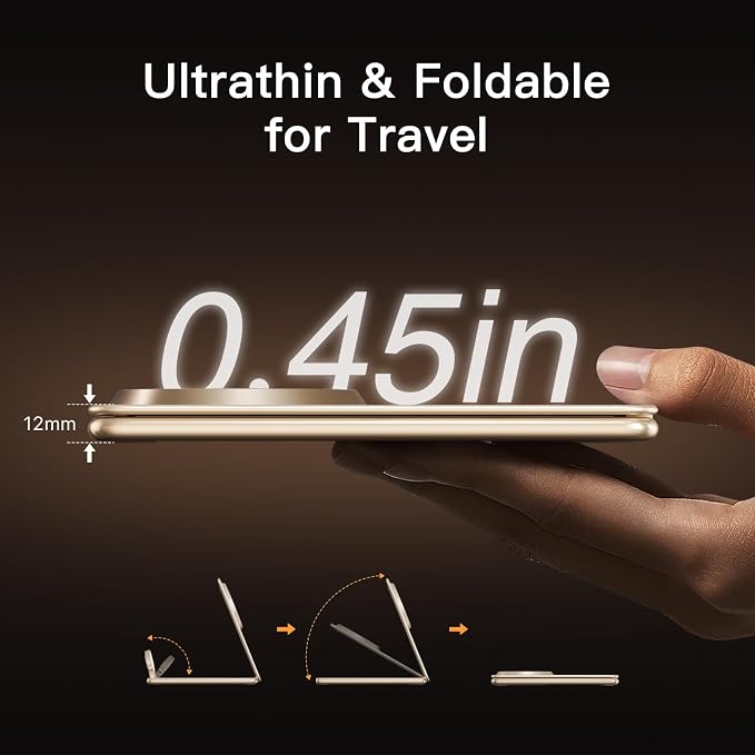 ANJANK 25W 3 in 1 Wireless Charging Station, Qi2.2 Magnetic Foldable Travel Fast Charger, Aluminum Alloy Cooling Charging Stand for iPhone17/16/15 Pro Max, Apple Watch, AirPods(45W Adapter),Ultrathin