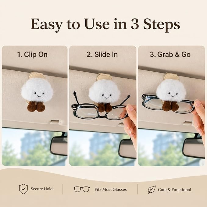 2pack Sunglasses Holders for Car Visor, Magnetic Leather Glasses Eyeglass Clip for Car, Ticket Card Clip Sunglasses Mount, Car Visor Accessories Gadgets