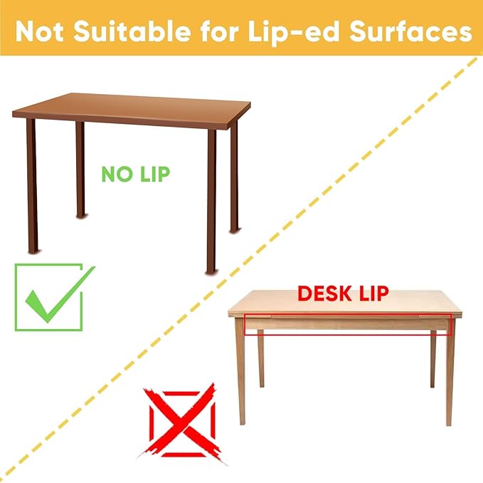 2 Pack Under Desk Hanging Shelf Drawer Organizer, Attachable Plastic Hidden Storage Tray, Easy Adhesive Mount Holder for Standing Tables, Office, Counters, Cabinets, Workstations - Black