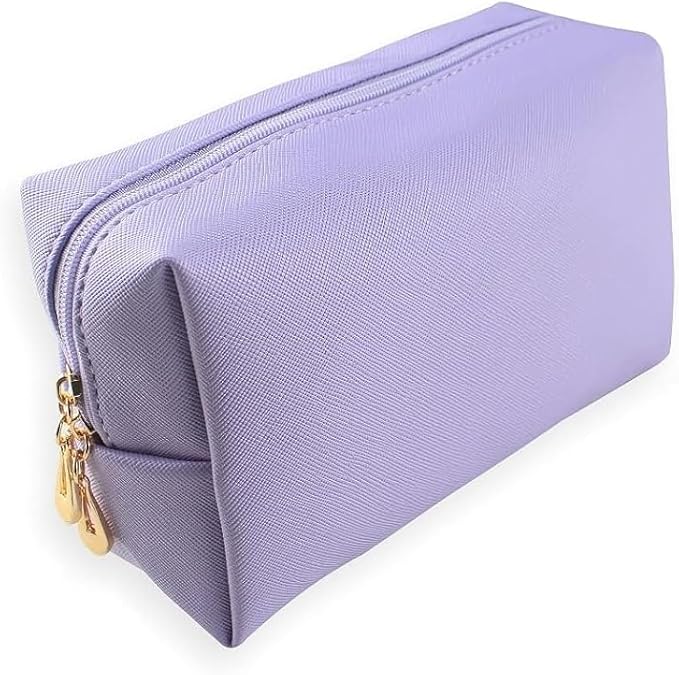 Small Makeup Bag Portable Cosmetic Bag for Women Makeup Pouch Waterproof Toiletry Bag for Travel (Bright purple, Normal)