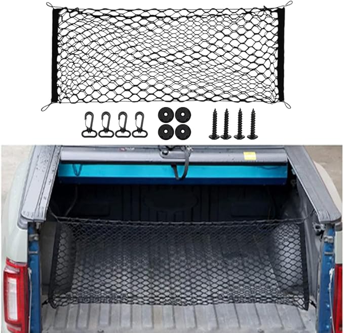Cargo Net Stretchable,Highly Elastic Cargo Net Car Exterior Accessories Adjustable Elastic Trunk Storage Net with Hook for SUVs Cars and Trucks(35.4x15.8 inch)