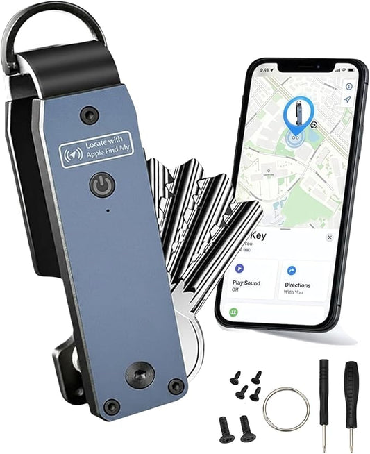 Air Keychain with GPS Tracker : Lightweight Compact Key Holder for Outdoor Use - Minimalist Metal Key Organizer