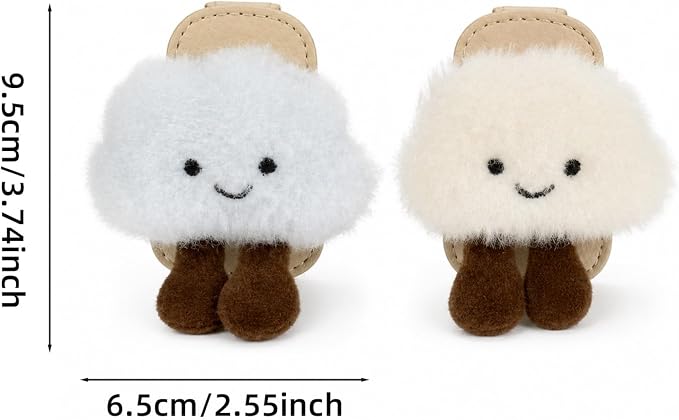2 Pack Cute Cloud Sunglasses Holder for Car Visor, Plush Car Sunglass Clip, Magnetic Eyeglass Glasses Holder for Sun Visor, Ticket Card Clip, Cute Car Accessories for Women Girls White