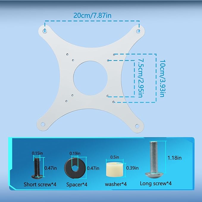 Odyssey Neo 43inch G7 VESA Mount Adapter Compatible with Samsung 43" Odyssey Neo G7, 43" M7ï¼?M70Fï¼?Series 4K Monitor (Fits 2023 S43CG702NN, LS43FM702UNXZA) (White)
