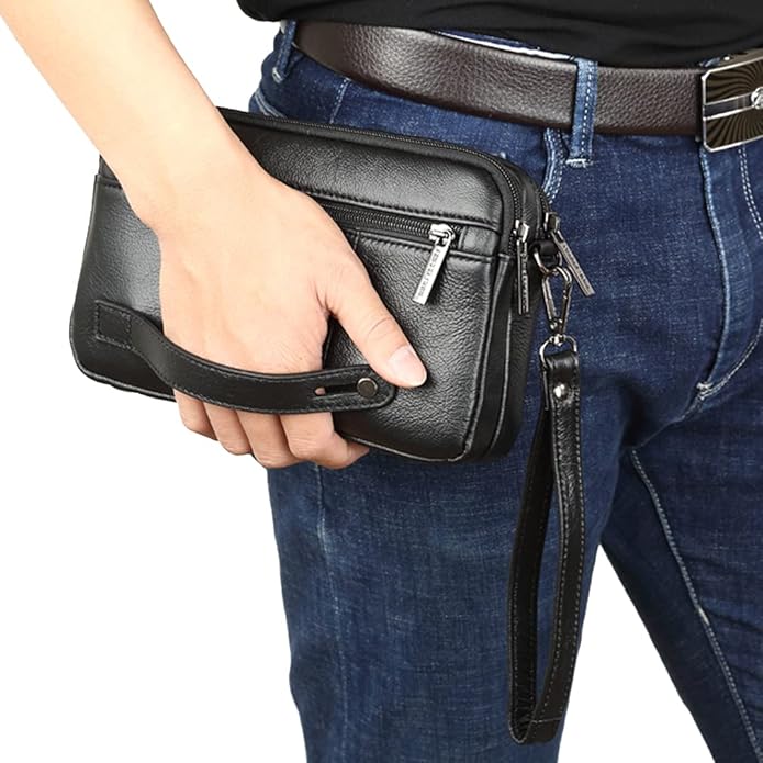 Hebetag Leather Clutch Purse Wallet for Men Organizer Holder Wrist Bag | Organizer, Holder