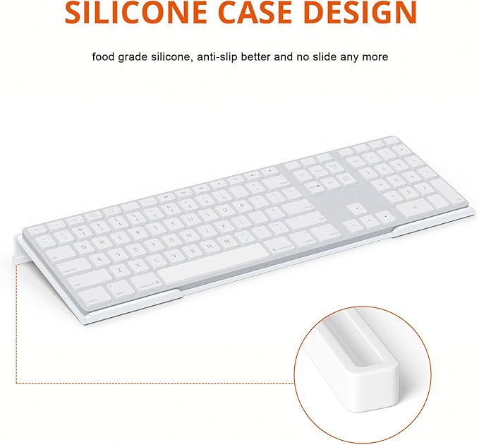 Richboom Acrylic Tilted Computer Keyboard Holder for Easy Ergonomic Typing, Keyboard Stand for Office Desk, Home, School, White