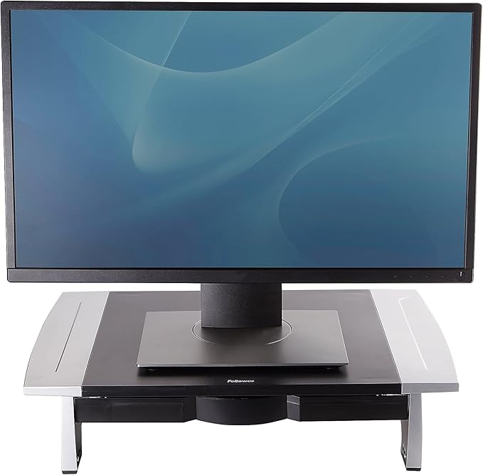 Fellowes 8031101 Monitor Riser,Adjustable,19-7/8-Inch x14-1/16-Inch x4-Inch -6-1/2-Inch,BK/SR