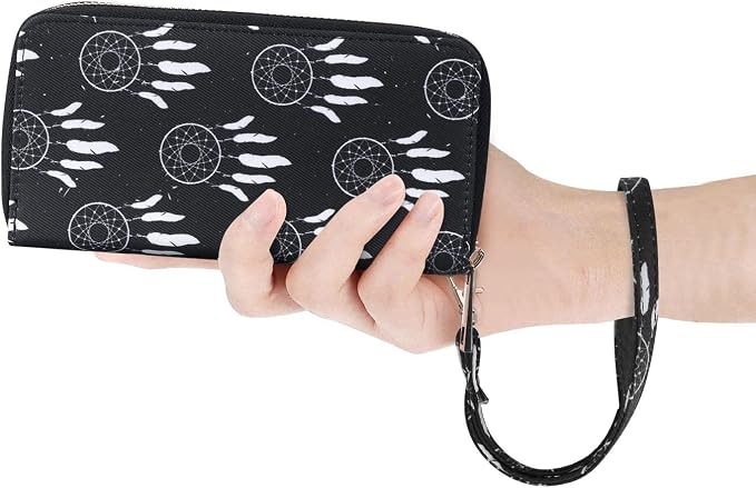 Cellphone Wallet for Women Dual Zipper Long Purse with Removable Wristlet