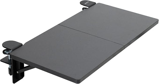 VIVO Clamp-on 24 x 12 inch (14 Including Clamps) Desk Extender, Wrist Support, Foldable Keyboard Tray, Table Mount for Sit Stand Desks, Black, DESK-EXT24.