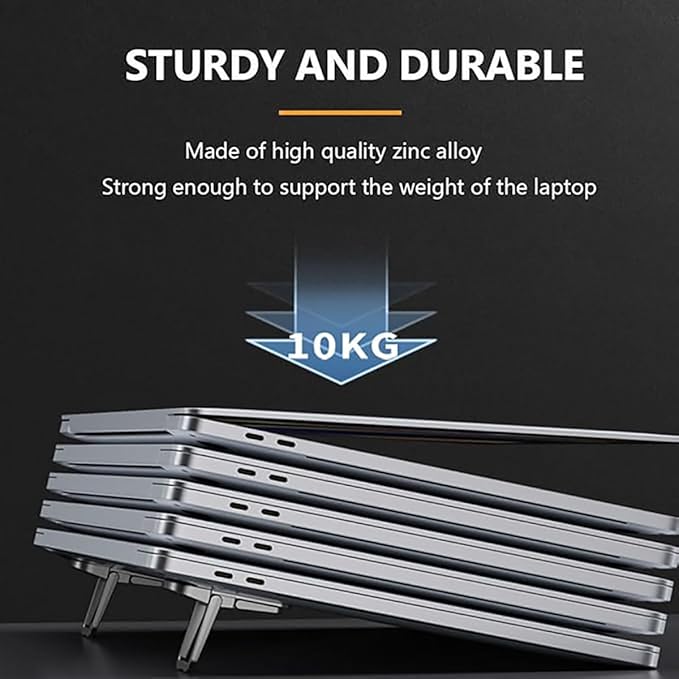 Portable Invisible Laptop Stand for Asus VivoBook EeeBook Zenbook ExpertBook Transformer Book ASUSPRO Laptop，Aluminum Alloy Mini Foldable Self-Adhesive Laptop Stand with 2 Adjustable Angles for Desk