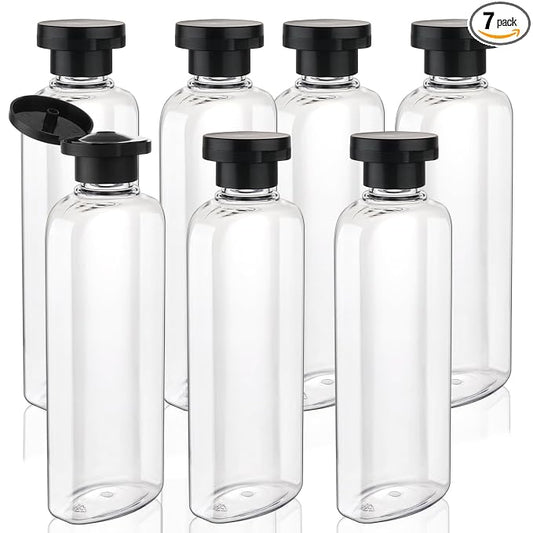 Travel Shampoo and Conditioner Bottles 7.7oz 7 Pack Leak Proof Squeeze Bottles with Flip Cap Refillable Containers Plastic Travel Bottle for Toiletries for Lotion Shampoo Conditioner