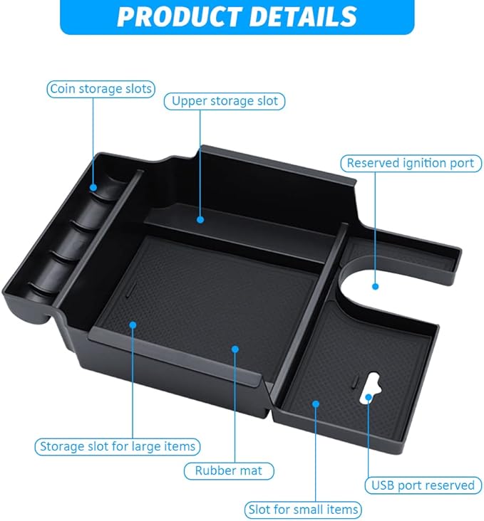 Compatible with Center Console Organizer Lexus 2016 2017 2018 2019 2020 2021 2022 RX RX200t RX350 RX400h RX450h Accessories Armrest Box Secondary Storage Box Insert Tray