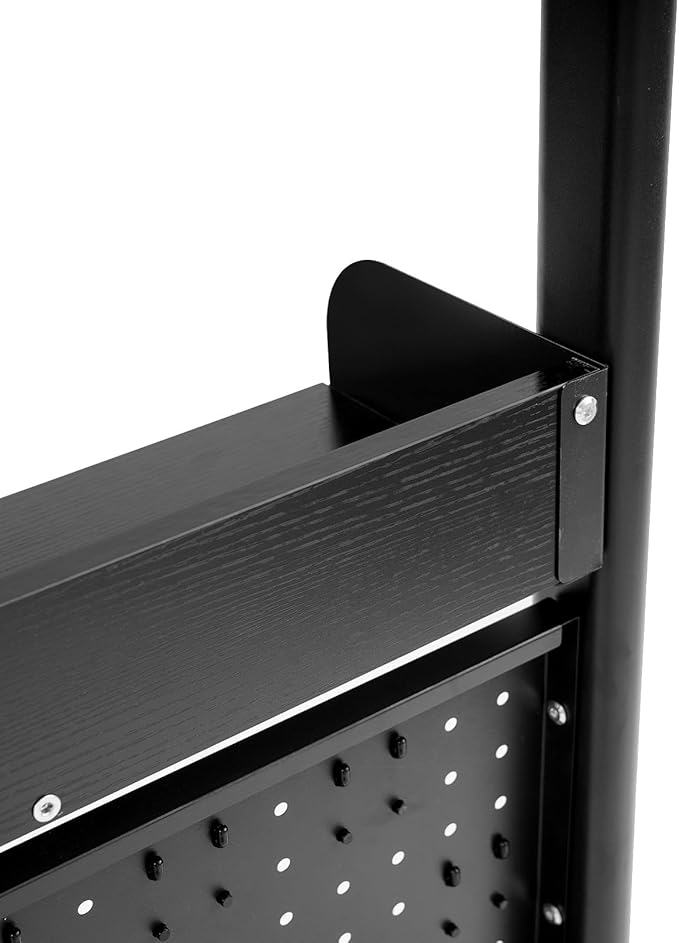 Desk Pegboard, Clamp On Desk Organizer Shelf, Desktop Bookshelf Storage Shelves, Privacy Panel for Home Office Dorm Gaming Desk, Carbon Steel, 39.4" x 37.4", Black