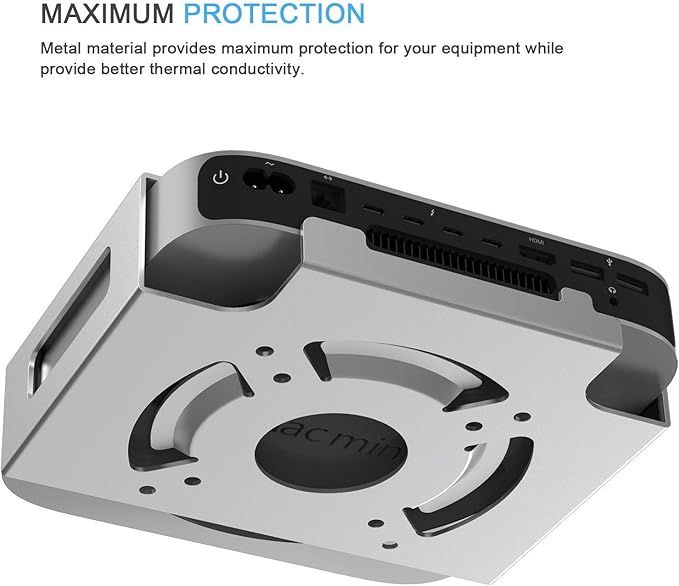 Mac mini Monitor Vesa Mount, IFCASE Aluminum Material Behind Monitor, Monitor Arm VESA Mount Holder for Mac mini 2010 to 2023 M2 Pro (Silver)