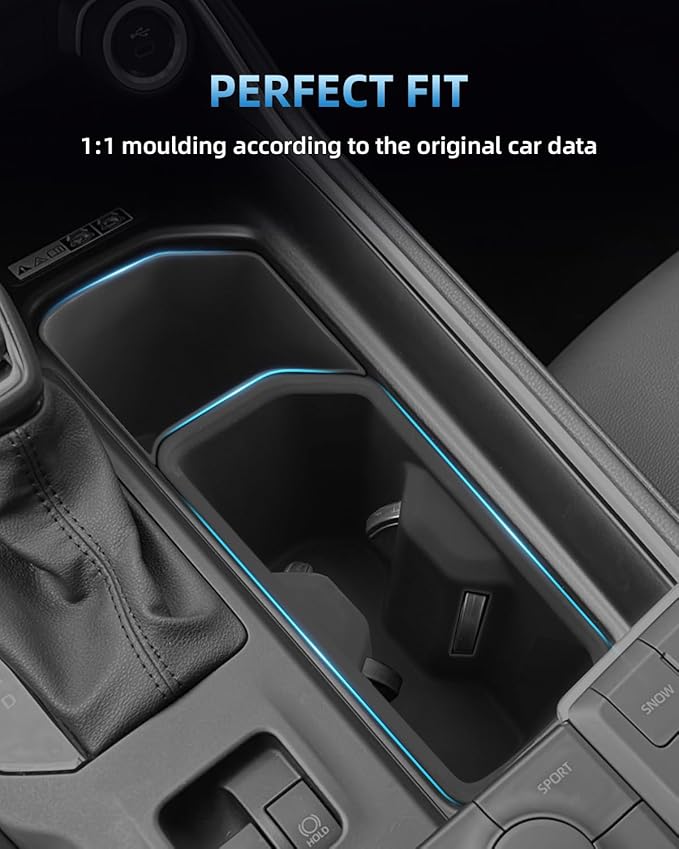 Center Control Insert Cup Holder+Rear Door Side Storage Box +Screen Dashboard Tray for 2024-2026 Toyota Grand Highlander/2025 2026 Grand Highlander Hybrid (5PCS)
