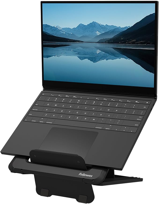 Fellowes Breyta Laptop Stand for The Home and Office, 12 Height Adjustments, 15" Monitor Size- Black