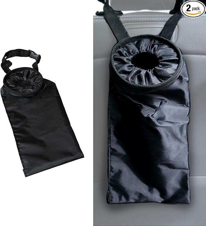 2PCS Foldable Cars Storage Bag, Car Garbage Bags, Hanging Back Seat Car Garbage Bag, Leak-Proof Waterproof Car Trash Bin, Oxford Cloth Foldable Auto Trash Bin Universal for Most Cars
