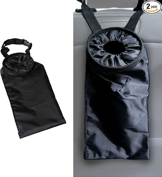 2PCS Foldable Cars Storage Bag, Car Garbage Bags, Hanging Back Seat Car Garbage Bag, Leak-Proof Waterproof Car Trash Bin, Oxford Cloth Foldable Auto Trash Bin Universal for Most Cars