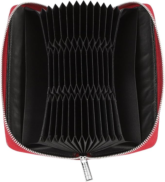 Women 36 Slots RFID Blocking Card Holder Large Long Leather Zipper Organizer Accordion Wallet