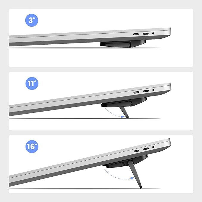 Nillkin Computer Keyboard Stand for Desktop with 3 Adjustable Angles, Mini Laptop Feet, Flip Keyboard Riser Feet for Keyboards, Laptop Stand for MacBook, Dell, HP, Other 14-16 Inches, Black