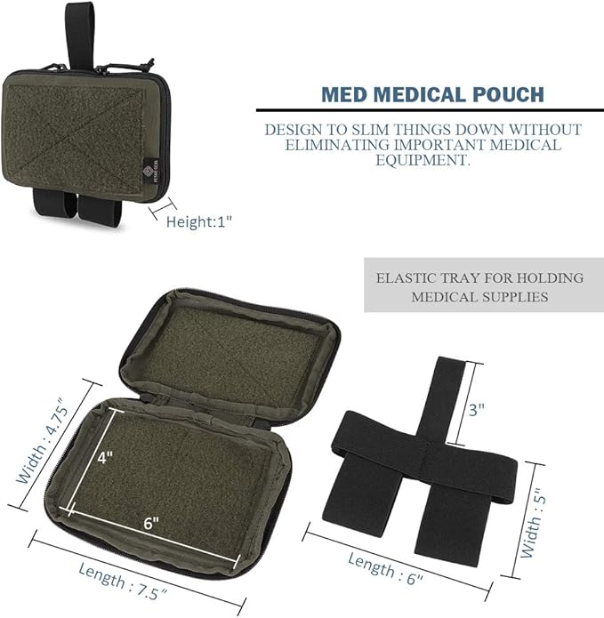 PETAC GEAR Tactical Medical Pouch Compact Admin Belt Pouch EMT First Aid Pouch IFAK Utility Pouch Trauma Kit Organizer Tourniquet Holder