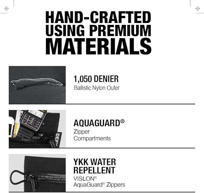 DEFY Project Ballistic Travel Organizer - Lightweight Nylon Accessory Organizer Wallet | Water Resistant Travel Pouch (Small, Black)