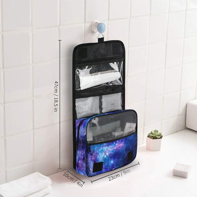 senya Hanging Travel Toiletry Bag Kit Makeup Case Cosmetics Organizer for Men Women (Nebula Gas Cloud Deep Outer Space)