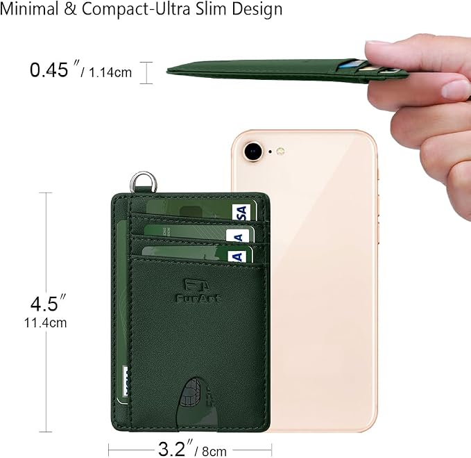 FurArt Slim Minimalist Wallet, Front Pocket Wallets, RFID Blocking, Credit Card Holder for Men