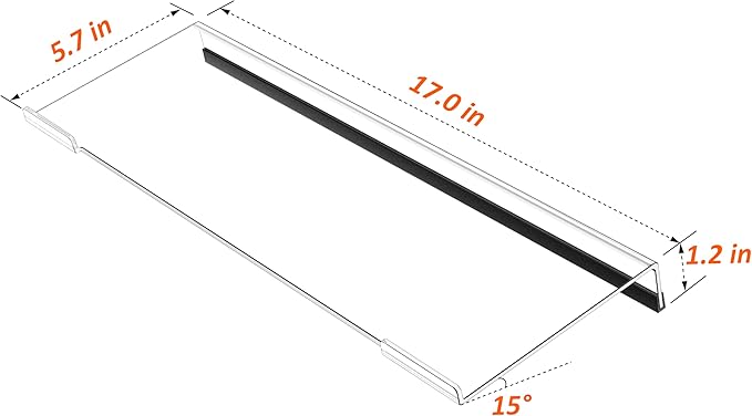 Computer Keyboard Stand PC Keyboard Stand, Acrylic Tilted Keyboard Stand for Ergonomic Typing Clear Keyboard Tray for Easy Typing and Working, Keyboard Holder with Silicone Non-Slip Case