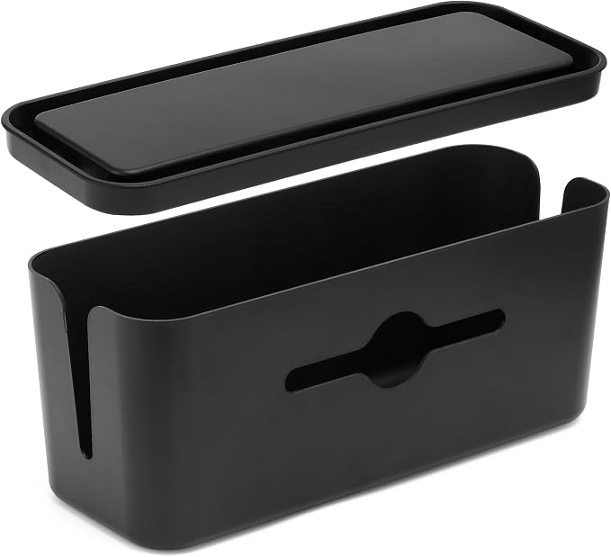 Bates- Cable Management Box, Medium, Cable Organizer Box, Cord Organizer Box, Cable Box Organizer, Cord Management Box, Cord Hider Box, Cord Box for Wires on Floor, Power Strip Cover Box Baby Proof