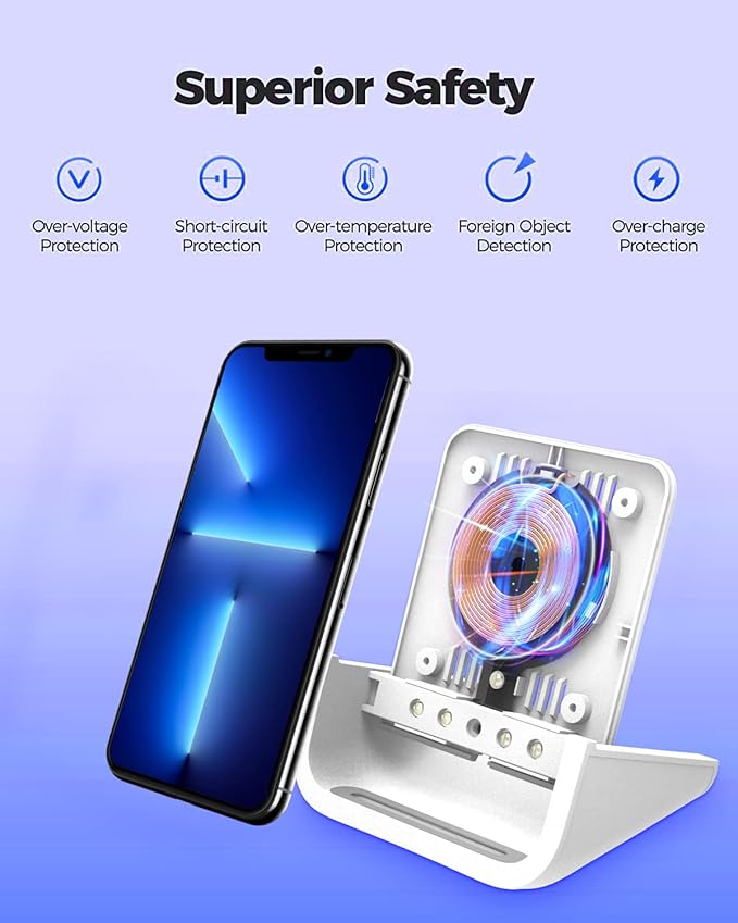Wireless Charger YUWISS Wireless Charging Stand Cordless Charger 10/7.5/5W Compatible with iPhone 14 13 12/12 /11Pro Max/XR/XS Max/XS/X/8/8Plus Galaxy S22/S21/S9/S9+/S8/S8+ Note