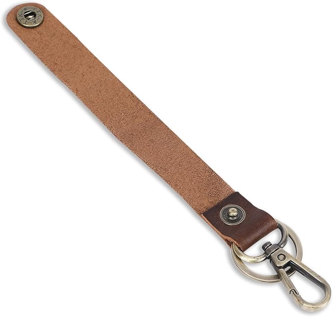 Genuine Leather Keychain with Belt Loop - Key Case Leather Tactical HK EDC Clip Fob Keychain Leathers Key Holder