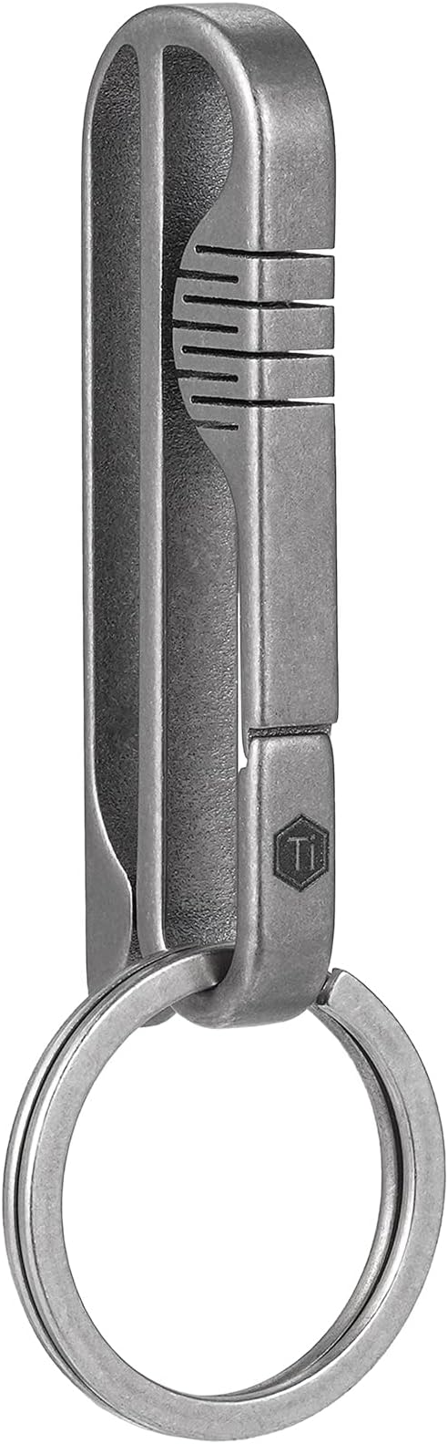 KeyUnity KM03 Titanium Keychain Clip Belt Loop Key Holder with Removable Key Ring for Duty Belt