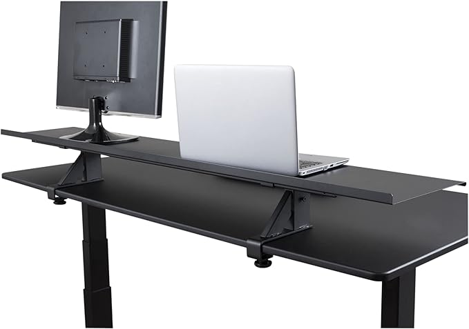 Stand Up Desk Store Clamp-On Adjustable Height Desk Shelf Monitor Stand (60" Wide)