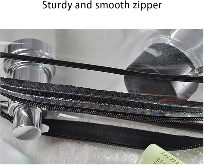 Clear Travel Toiletry Bag, TSA Approved Travel Bags for Toiletries, Quart Size Travel Bag Carry on Airport Airline Compliant Bag, Waterproof Cosmetic Makeup Bag for Women Men (Black)