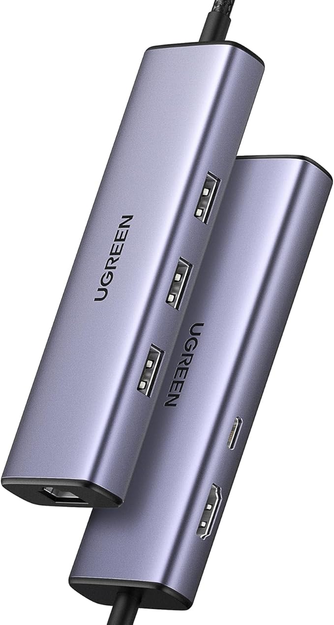 UGREEN Revodok 6 in 1 USB C Hub Gigabit Ethernet Adapter with 4K HDMI, 100W PD Charging, USB A Data Ports Compatible with Mac M1, M2, M3, M4,M5,iPad, iPhone 16 Pro/Pro Max, Steam Deck