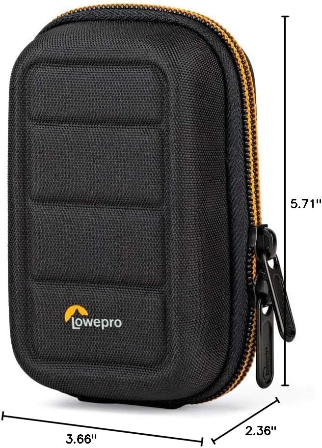 Lowepro Hardside CS 20 Case for Small CSC Cameras, Point-and-Shoot Cameras, Memory Cards & Accessories, 9.30 x 5.99 x 14.50 cm, Black