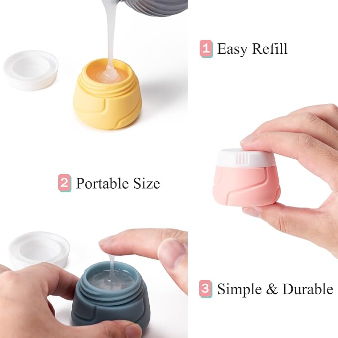 Travel Bottles - 15 Pack, TSA Approved Travel Size Toiletries, Leak Proof Silicone Squeezable Containers in Clear Bag(Colorful)