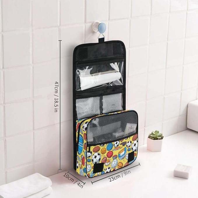 senya Hanging Travel Toiletry Bag -410 - Football Kit Makeup Case Cosmetics Organizer for Men Women