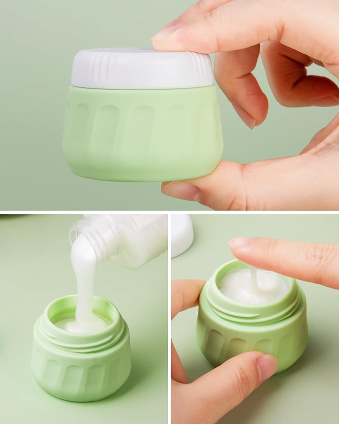 Mrsdry Travel Size Toiletries 10 Pack, TSA Approved 3oz & 1oz Silicone Refillable Containers with Clear Travel Bag