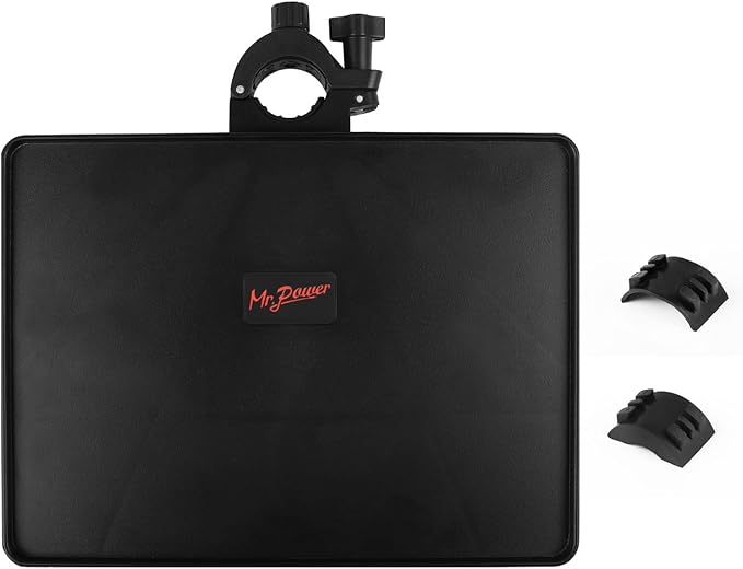 Mr.Power Microphone Stand Plastic Tray, Mic Stand Clamp-On Rack Tray Holder Suitable for Most Mic Stands, for Stage, Live Streaming, Recording, Concert Performance, Karaoke (8.7" x 6.5")